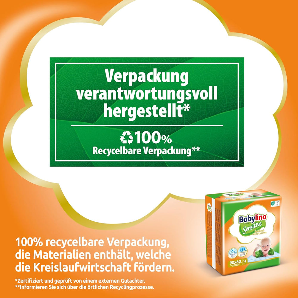 Følsomme vådservietter, 90 x 60 cm, ekstra absorberende, 14 stk