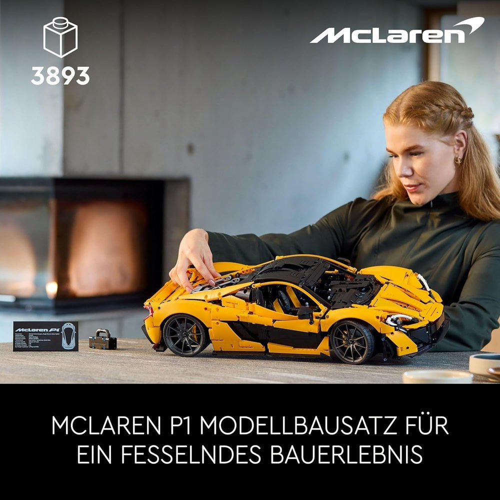 LEGO Technic Mclaren P1 Super Sportsvognsæt Til Voksne Bilfans Gave V8 Stempelmotor 7-trins gearkasse Skalamodel Legetøjsbilsæt 42172 Byggesæt Besuche den LEGO-Store