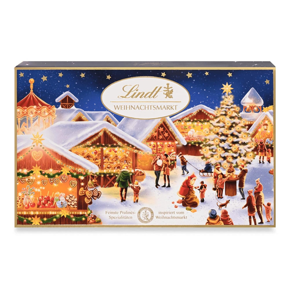 Lindt Chokolade | Æske med julepraliner | 200g Diverse julepraliner dækket af den fineste mælkechokolade | Chokoladegave til jul