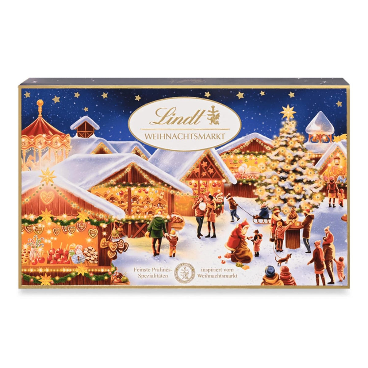 Lindt Chokolade | Æske med julepraliner | 200g Diverse julepraliner dækket af den fineste mælkechokolade | Chokoladegave til jul