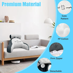 Pernă de citit pentru pat și canapea, pernă de spate pentru adulți de 70x50cm, pernă de citit confortabilă cu suport pentru gât și cotiere detașabile, pernă de scaun pentru citit, vizionat la televizor, relaxare