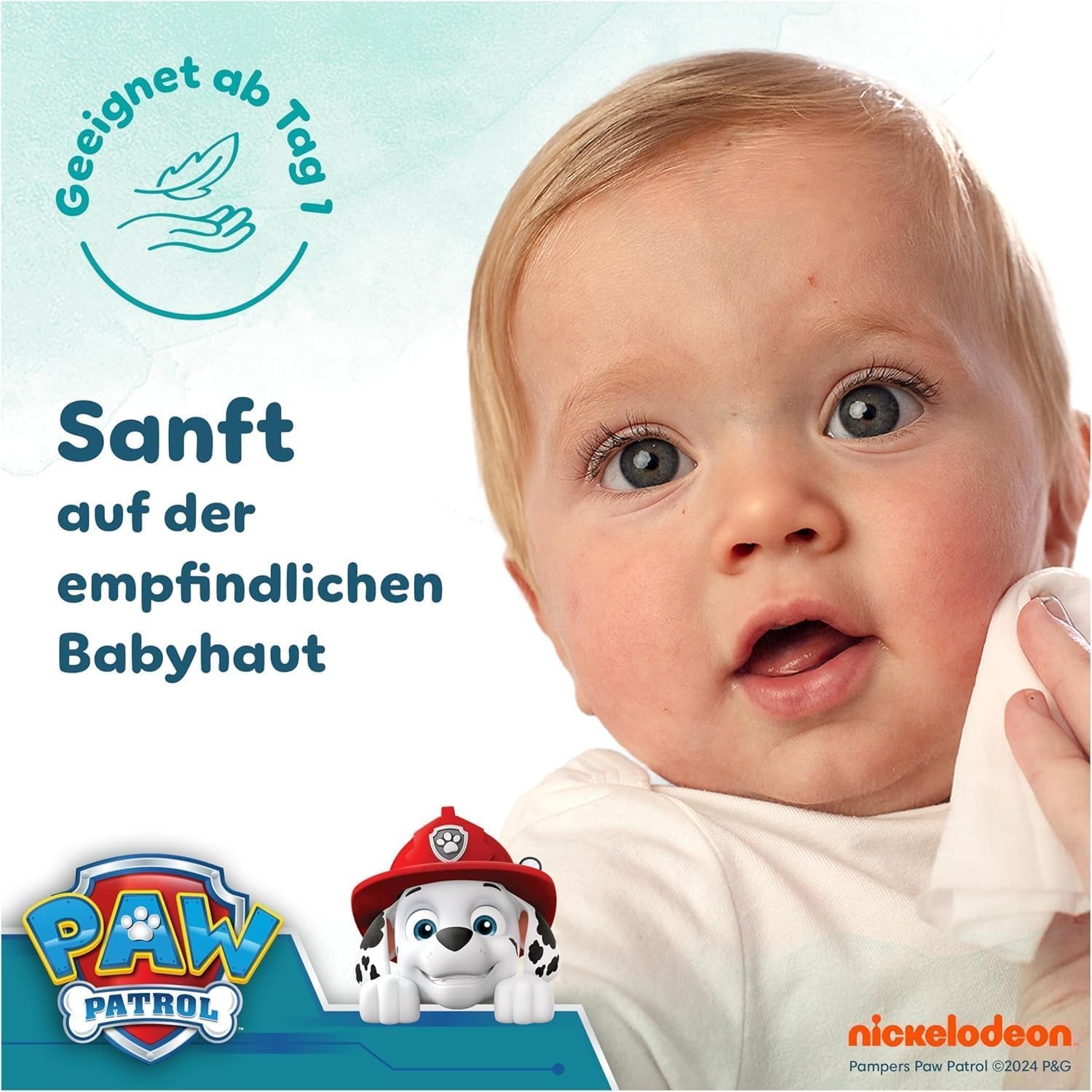 Pampers Harmony Aqua Babyservietter Paw Patrol 15 Pakke med 48 Servietter 720 Babyservietter hjælper med at genoprette hudens naturlige pH-balance Light Lotion 99% Vand