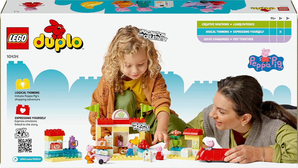 LEGO DUPLO 10434 Peppas supermarked: kreativt pædagogisk legetøj og legesæt, gave til drenge og piger fra 2 år, fremmer fingerfærdighed Byggesæt Besuche den LEGO-Store