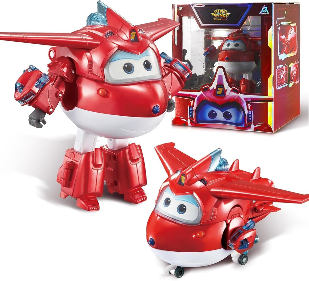 Auldey EU740283 Super Wings Transformer Figur JETT Supercharge 12 Cm, Farvede Actionfigurer Naty Shop Jett S6