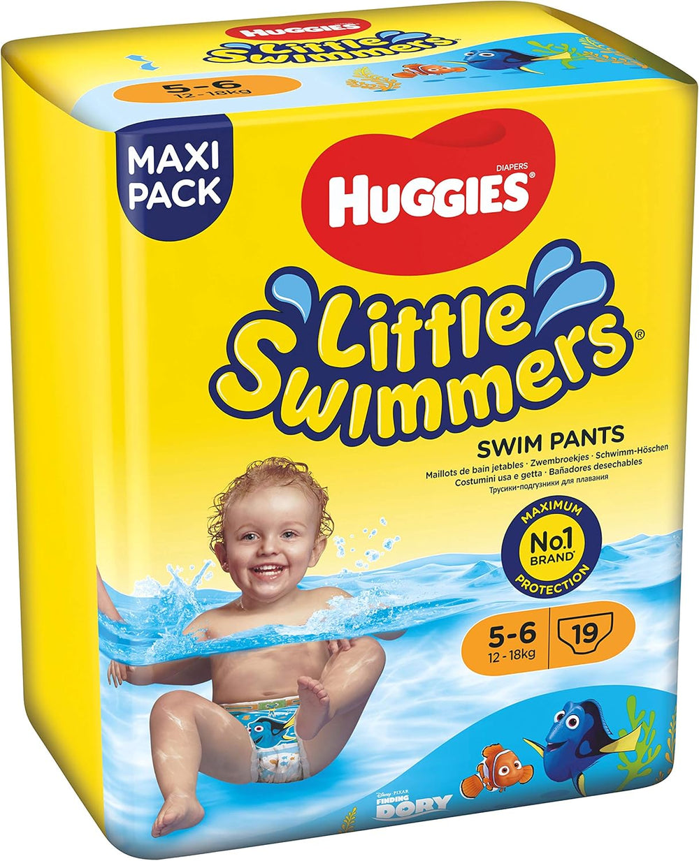 Huggies Little Swimmers størrelse 5/6 svømmebleer (12-18 kg), 1 pakke med 19 stk.