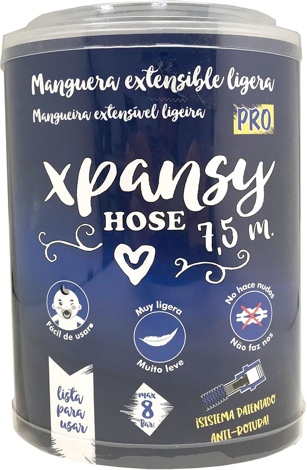 Pro C2607B Manguera Extensibil cu Presión del Agua, Azul, 7,5 metri