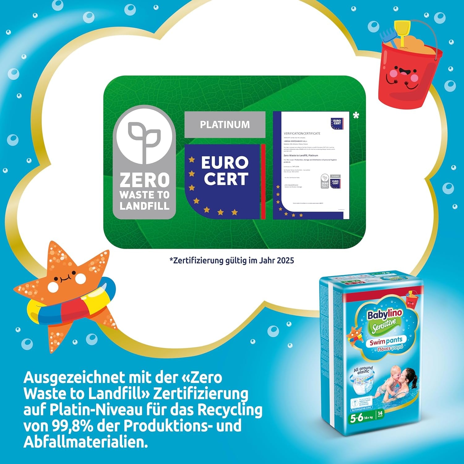 Bleer Sensitive svømmebukser, til hav og pool, str. 5-6 (over 14 kg), 84 stk.