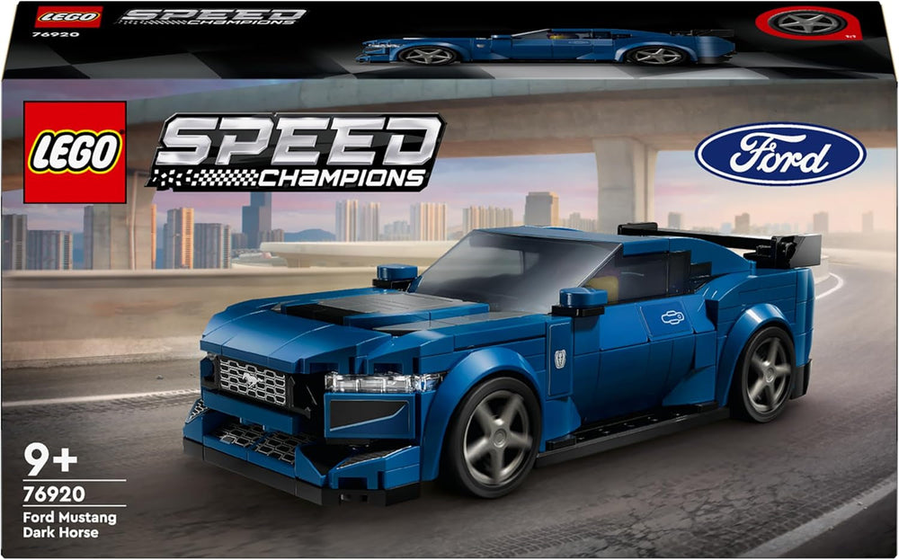LEGO Speed Champions Ford Mustang Dark Horse Sportsvogn Minifigurer Billegetøj til børn at bygge, lege og vise, Gave til drenge, piger og bilfans 9 år gammel 76920 Byggesæt Besuche den LEGO-Store