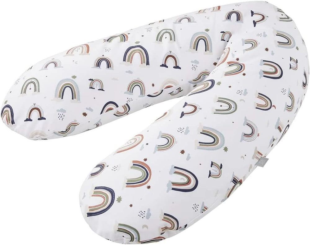 Perna Rotho Babydesign Multi (190 x 35 cm) - Hipoalergenică - Silențioasă - Pernă pentru dormit lateral - Lavabilă la mașină Accesorii Hrana si Alaptare Bebe Naty Shop Motiv Boho Rainbow Multi