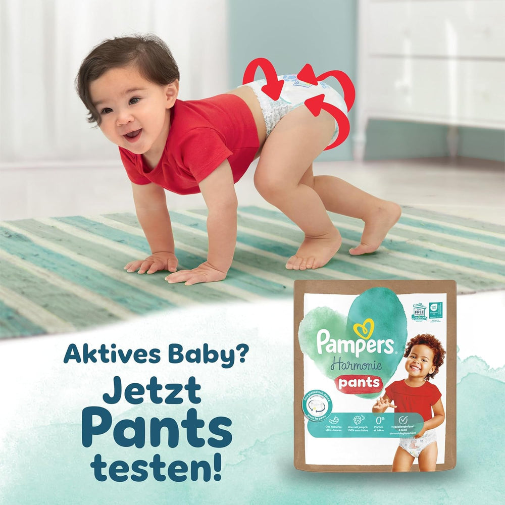 Pampers Harmony bleer størrelse 6, 144 bleer, 13 kg+, skånsom hudbeskyttelse med 100 % Pampers beskyttelse
