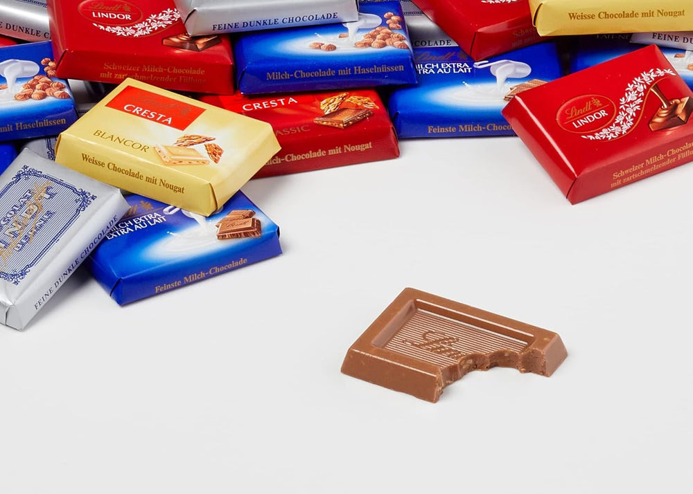 Cutie de ciocolată Lindt Swiss Classic Collection | Batoane de ciocolată cu lapte | Mini batoane de ciocolată | 185g | Cadou de ciocolată