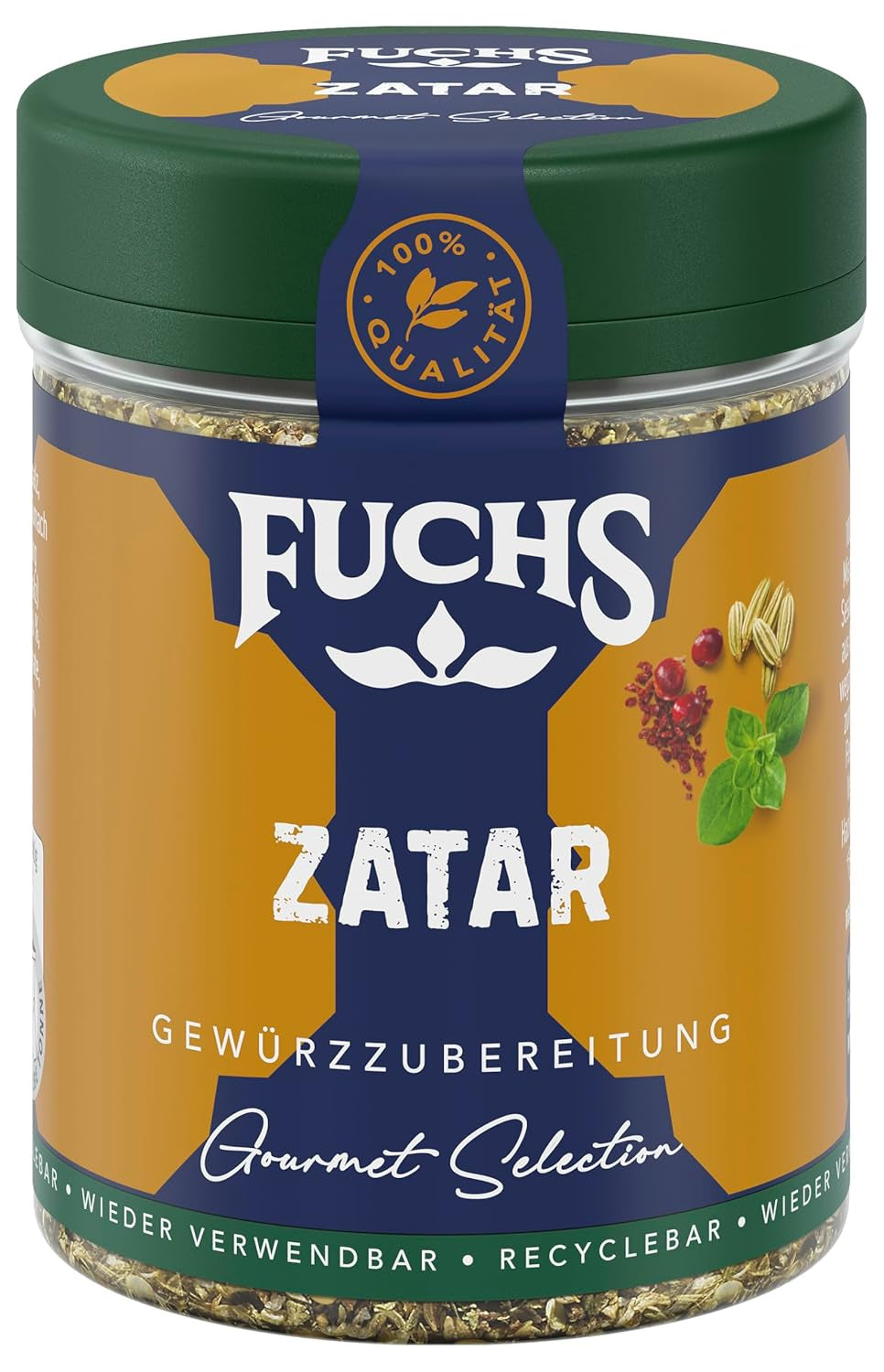Fuchs Gewürze Gourmet Selection Naher Osten-Afrika – Dukkah Gewürzmischung, nachfüllbarer Gewürz Mix, zum Verfeinern von Fisch und Lamm, vegansk, 50 g
