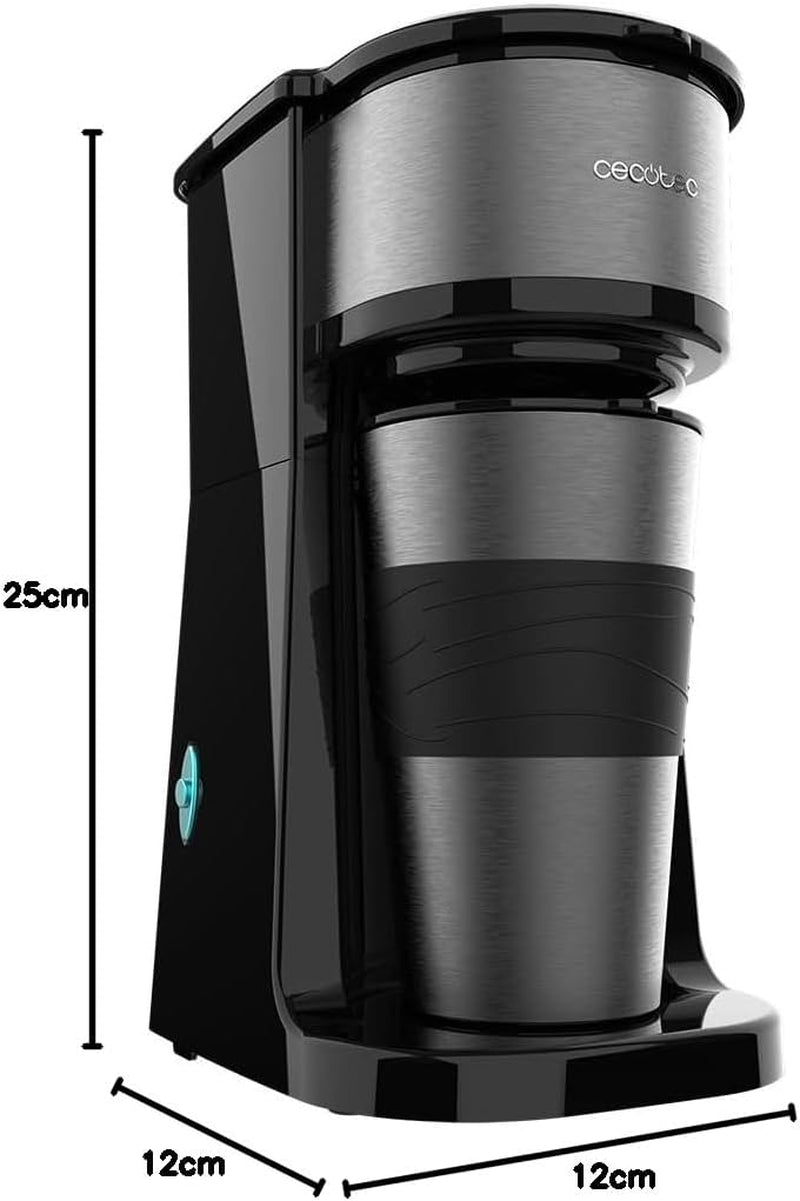 Espressor Cecotec Coffee 66 Drop & Go cu carafă termică, 700 W, capacitate 420 ml, cioc etanș, filtru permanent sau de hârtie, funcție de oprire automată, recipient cu fereastră