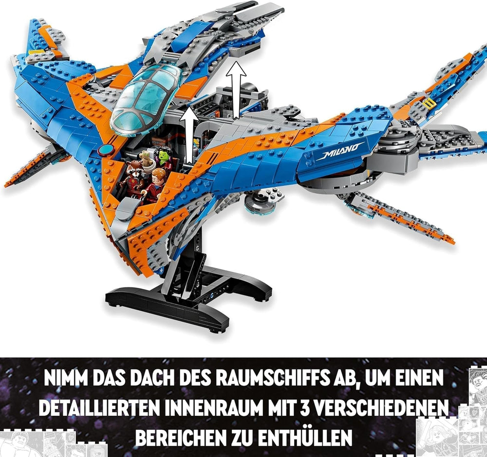 LEGO Marvel Guardians of the Galaxy: The Milano Building Spaceship Model with 4 Superhero Minifigures Avengers Flyer for Space Adventures Gave til drenge og piger 76286 Byggesæt Beuche den LEGO-Store