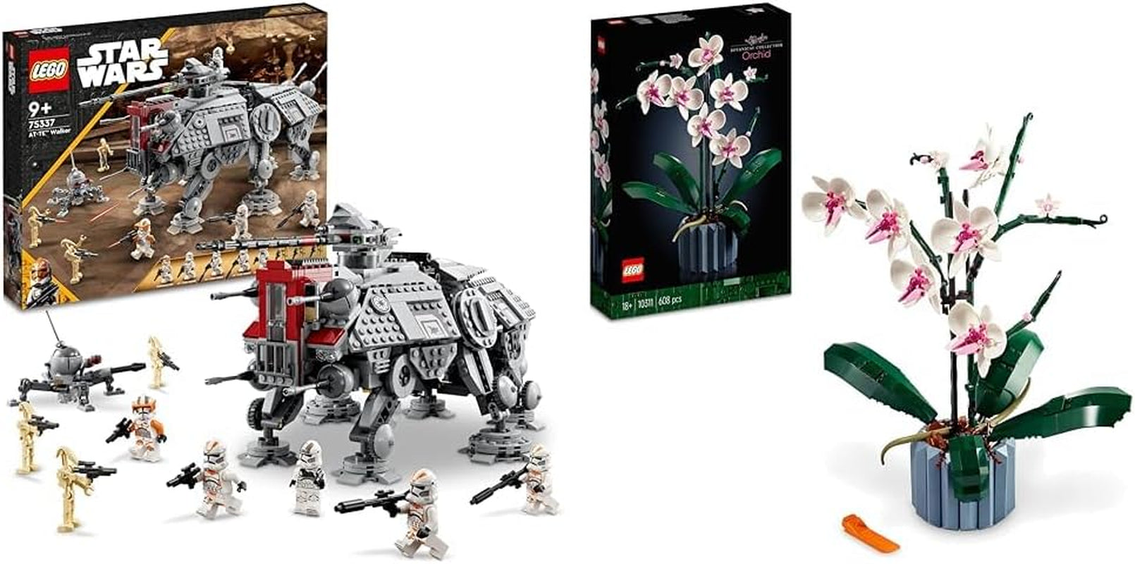 LEGO Star Wars At-Te Walker Mobillegetøjsmodel Minifigursæt Inkl. 3 Klontroopers, Battle Droids og Dwarf Spider Droid 75337 Byggesæt Besuche den LEGO-Store 10311 Orchid Icon Pack