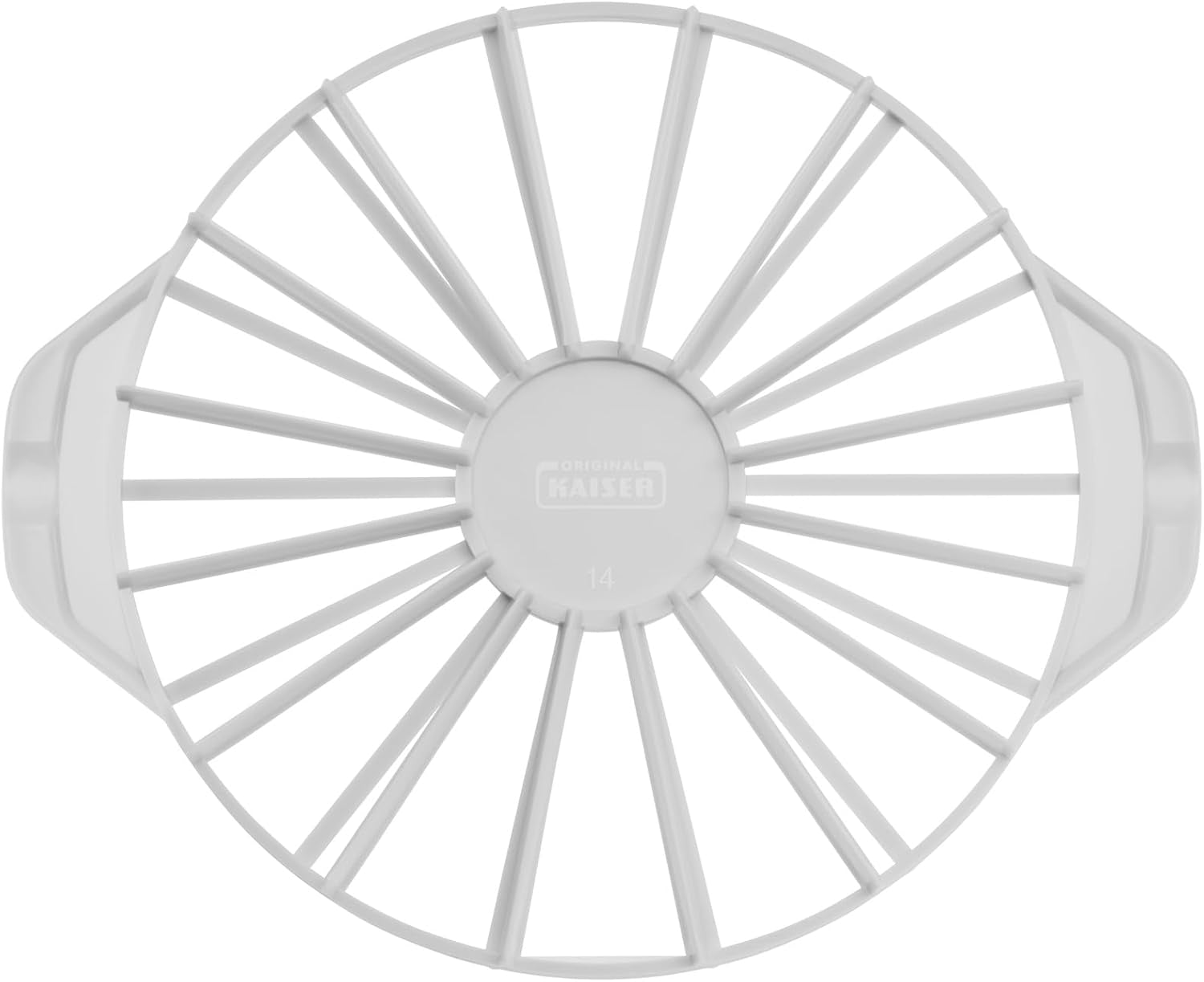 Separator de tort Kaiser Classic original, plastic, 31,5 cm, separator de tort pentru 14 sau 16 felii egale, separator de tort cu două fețe, alb
