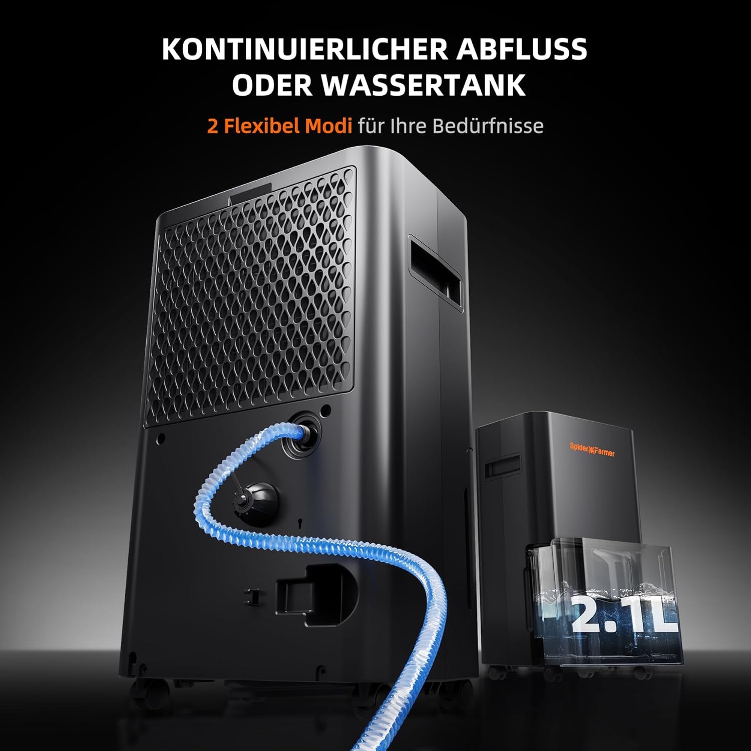 SPIDER FARMER Affugter, 12L planteaffugter med fugtkontrol, appkontrol, 24-timers timerfunktion til væksttelte, elektrisk affugter til indendørs haver, lejligheder og kældre