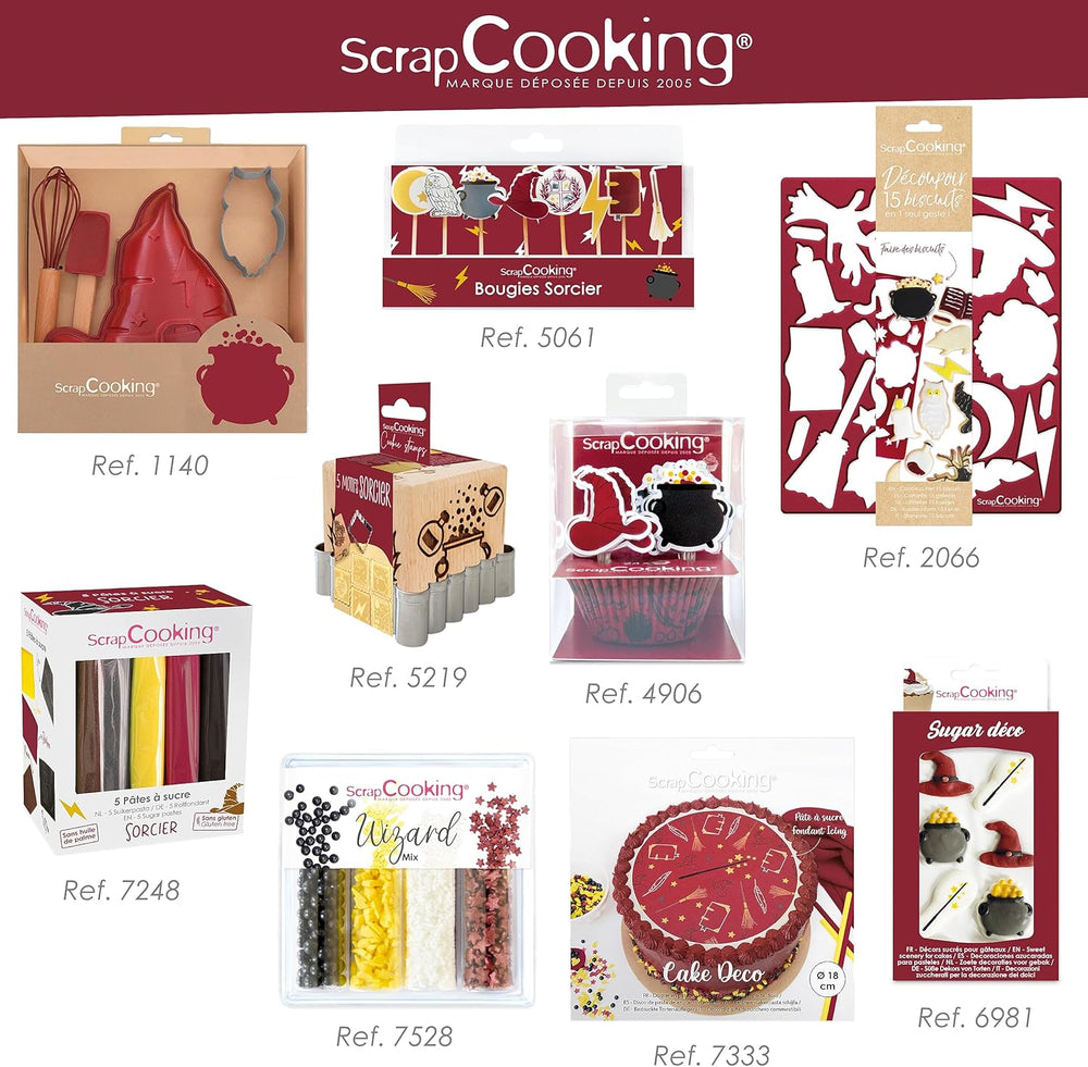 RECIPIENTE DE GĂTIT - Formă de tăiat fursecuri, Wizard – Tavă de copt cu forme pentru fursecuri, shortbread, decorațiuni 2066