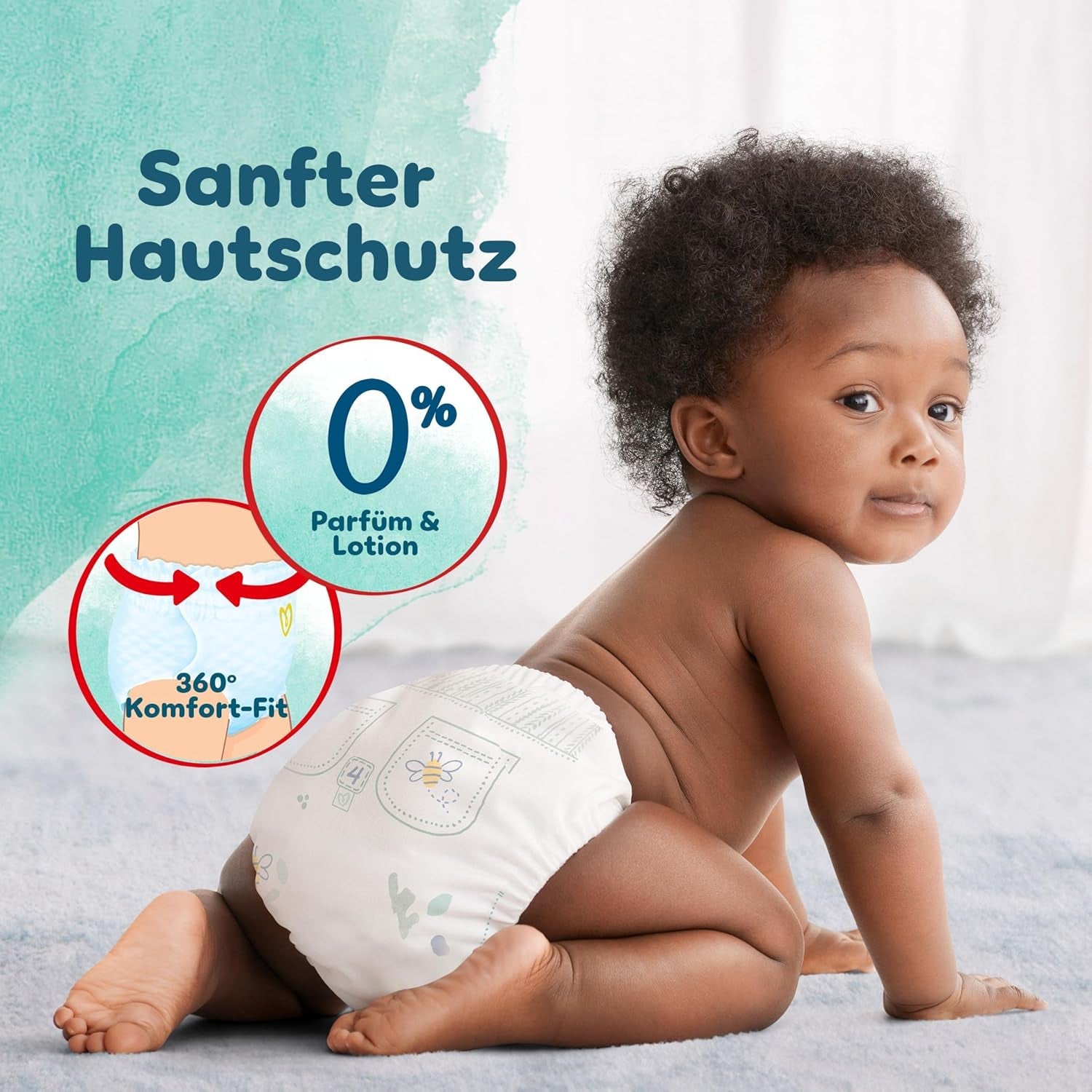 Pampers Harmony Pants bleer str. 4, 168 bleer, 9 kg - 15 kg, skånsom hudbeskyttelse og 360° komfort