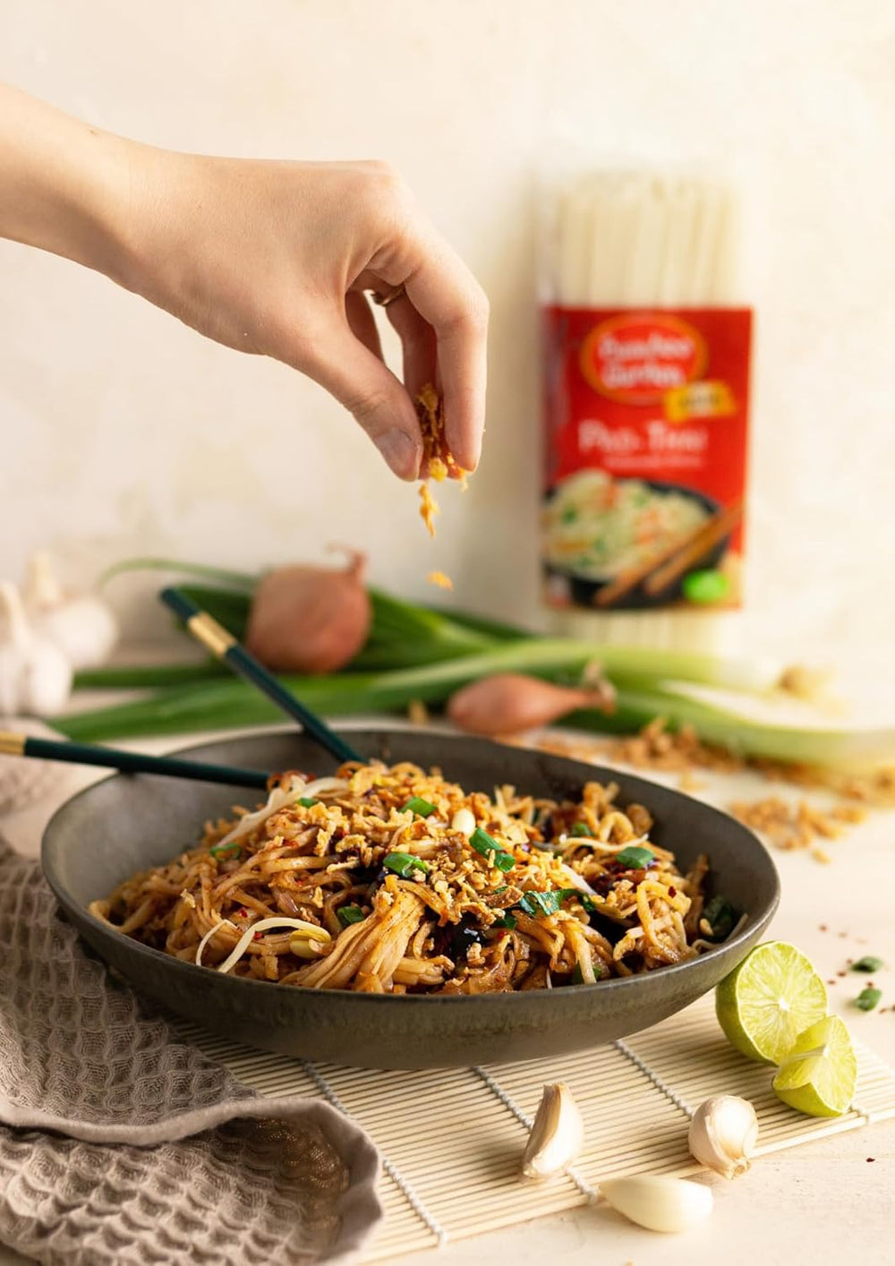 Bamboo Garden - Pad Thai risnudlestave, Til traditionelle nudelretter som Pad-Thai, Vegansk, 1 x 300 g (Pakkens design kan variere)