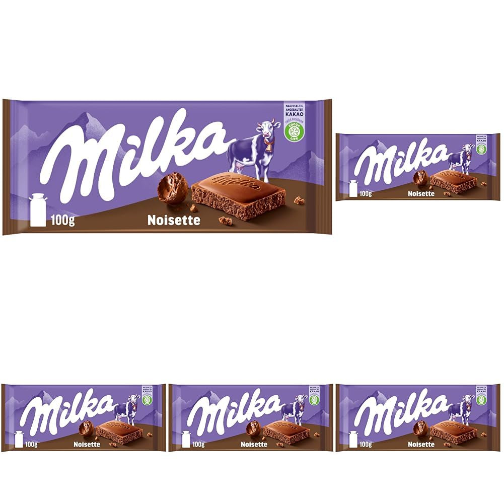 Milka Noisette – Alpine mælkechokolade med delikat og cremet hasselnøddefyld – 25 x 90g