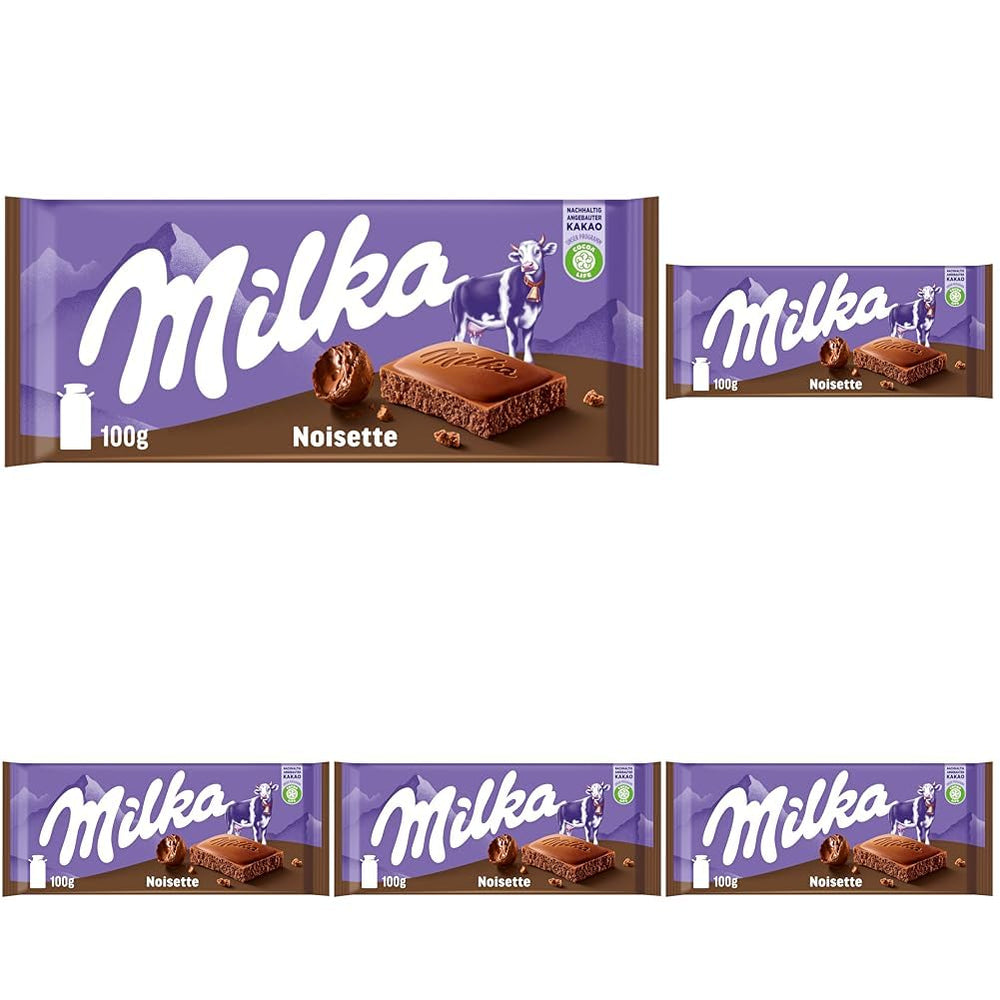 Milka Noisette – Alpine mælkechokolade med delikat og cremet hasselnøddefyld – 25 x 90g