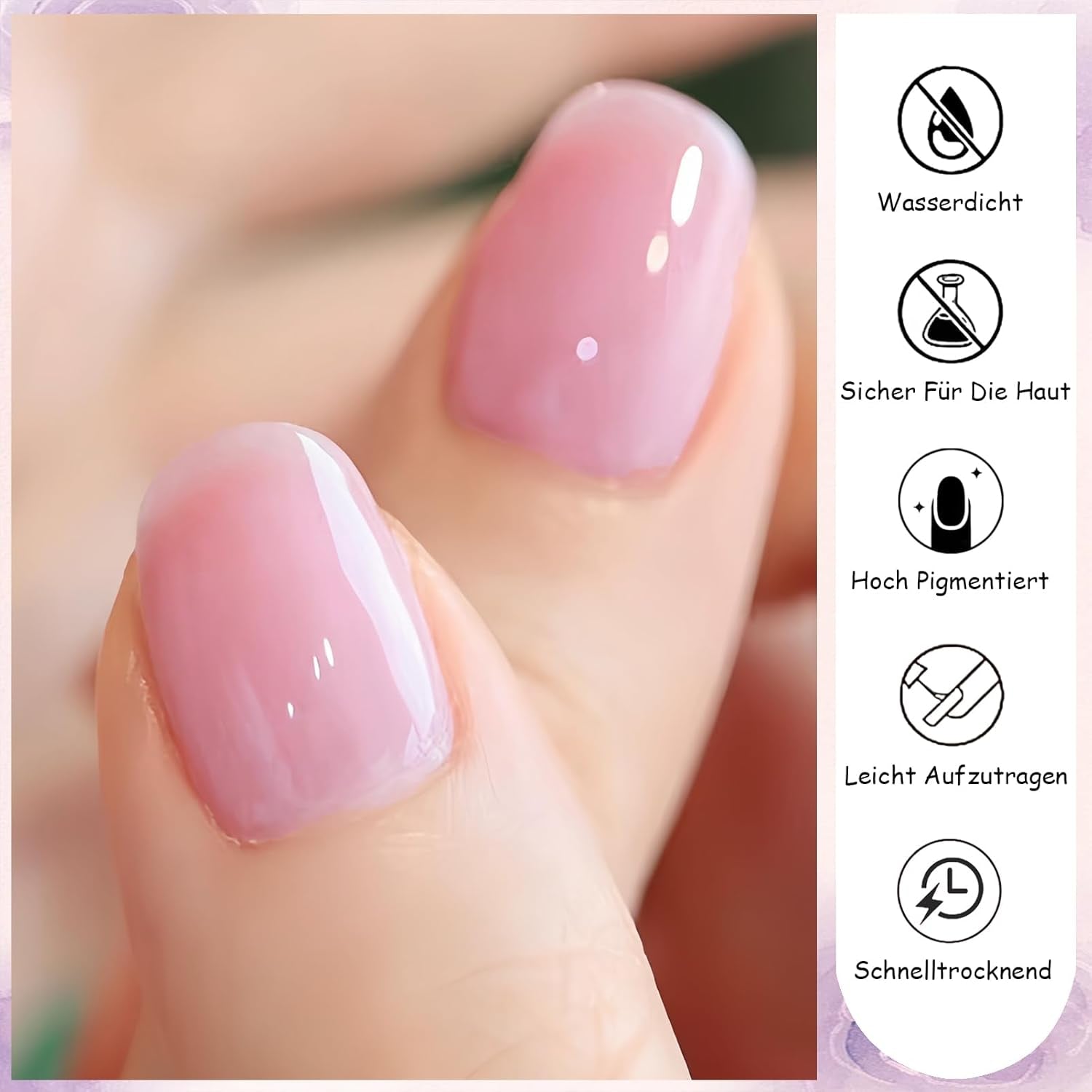 Jelly Pink Neglelak 13ml Hurtigtørrende Langtidsholdbar Naturlig gennemskinnelig Almindelig Neglelak Uden UV-lampe til kvinder DIY Nail Art (Classic Pink)