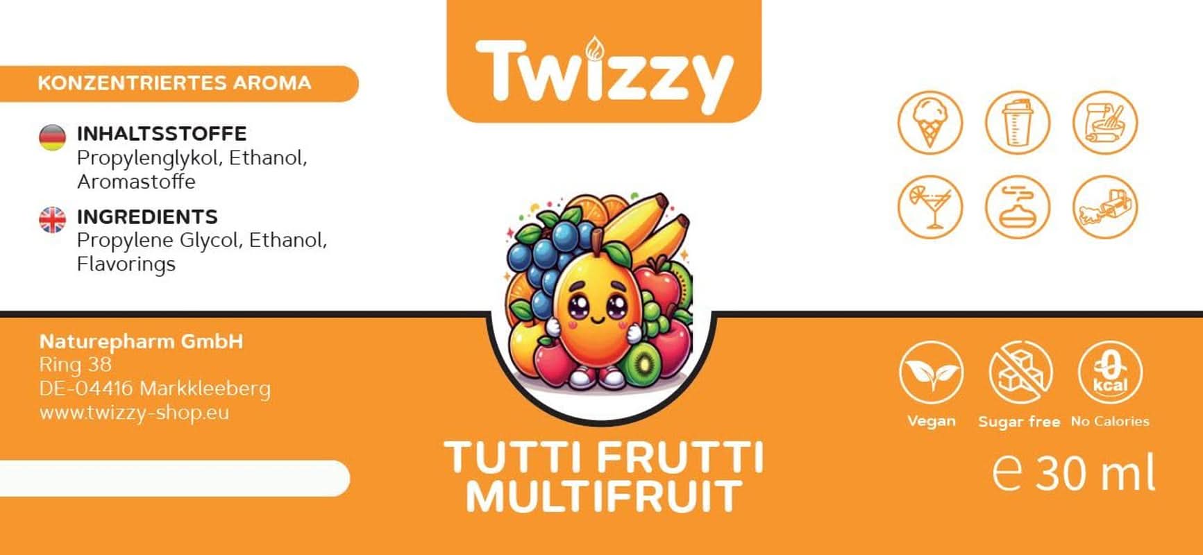 Twizzy Koncentreret Tutti Frutti Aroma, 30 ml Aromas Naty Shop