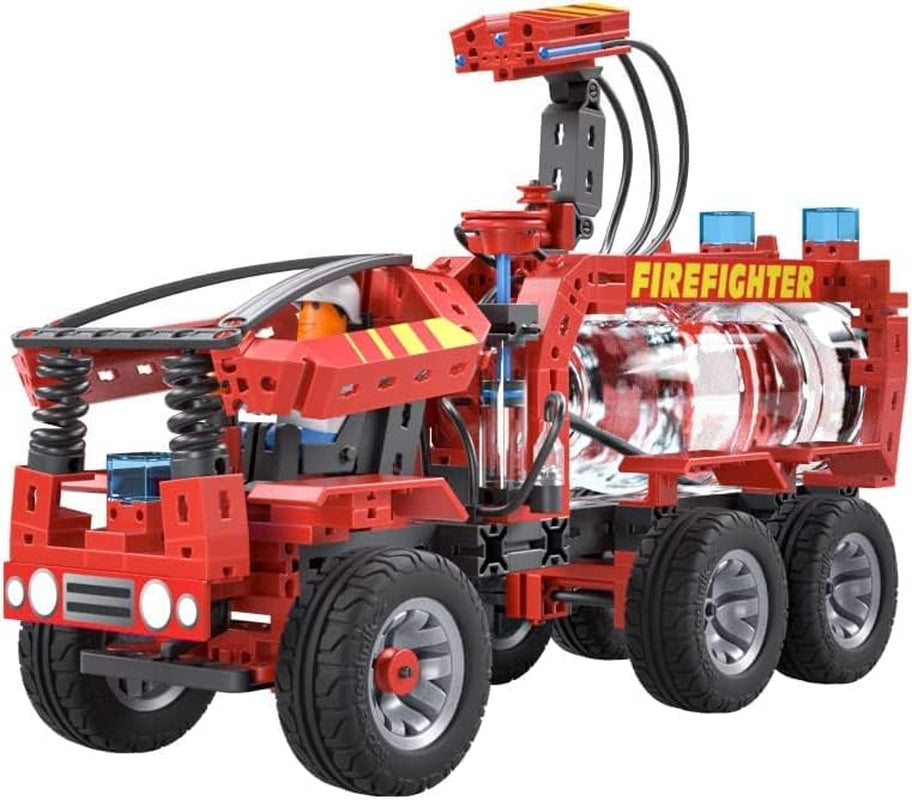 fischertechnik 564069 Advanced Firefighter – Bausatz für Kinder ab 7 Jahre, Experimentierbaukasten mit Feuerwehrauto & Spritzfunktion, fremmer teknisk forståelse, Schwarz, Mittel