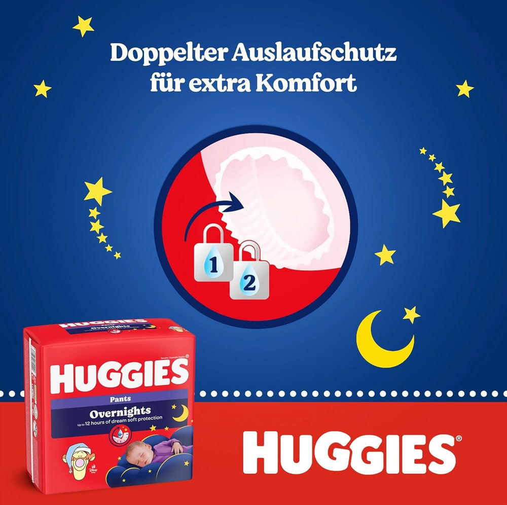 Pantaloni de noapte Huggies Mărimea 4 (9-14 kg), Cutie lunară pentru scutece, 104 bucăți Mama si Copilul Naty Shop
