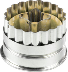 Forme de biscuiți Zenker PATISSERIE pentru fursecuri și biscuiți, Forme cu motive pentru fursecuri Linzer, Cantitate: 1 x Set de forme de biscuiți, 4 bucăți, Argintii