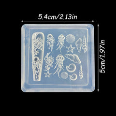 3D Gel Nail Art Silikonformen Gießformen Ocean Nail Charms Nageldesign Silikonform Quallen Muschel Nagelstempel Koralle Seestern Nagelschablonen Sommer Nagel Charms Nagel Schablone Nägel Zubehör