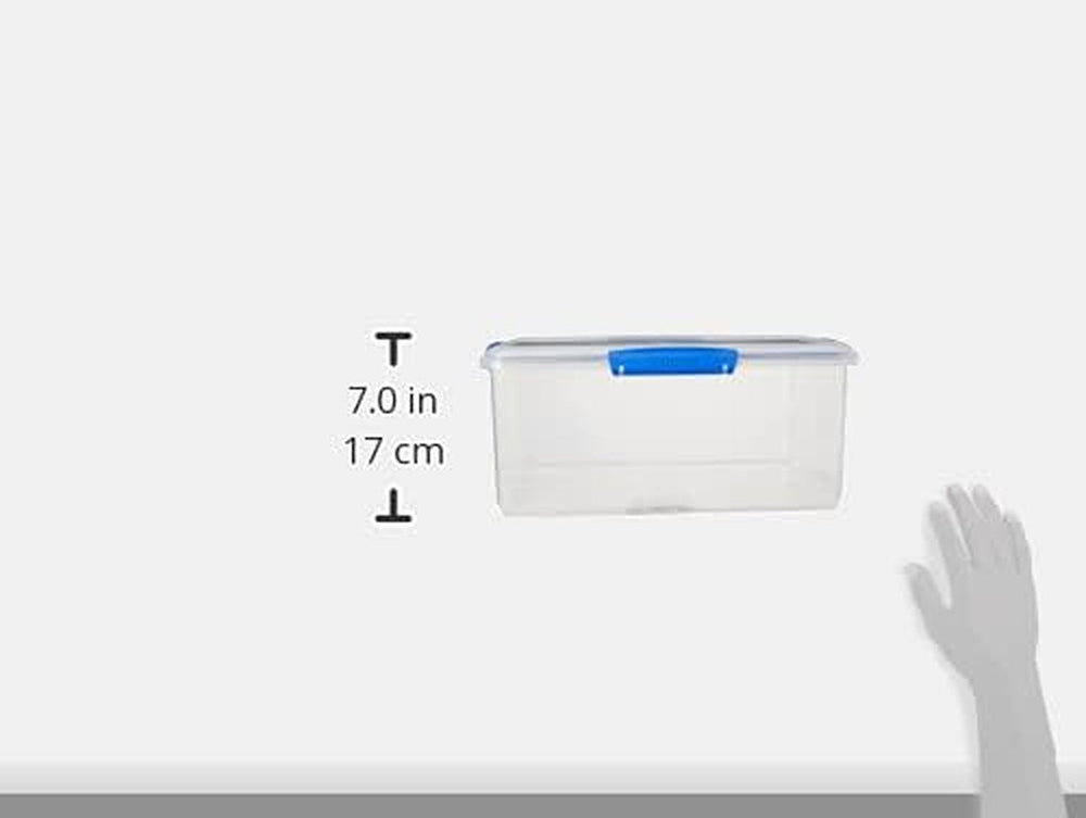 Borcan pentru depozitarea alimentelor Sistema KLIP IT | 9,67 l | borcan de depozitare stivuibil și etanș cu capac, potrivit pentru frigider/congelator | plastic fără BPA | clipsuri albastre | 1 bucată (pachet de 4) Cutii depozitare alimente Naty Shop