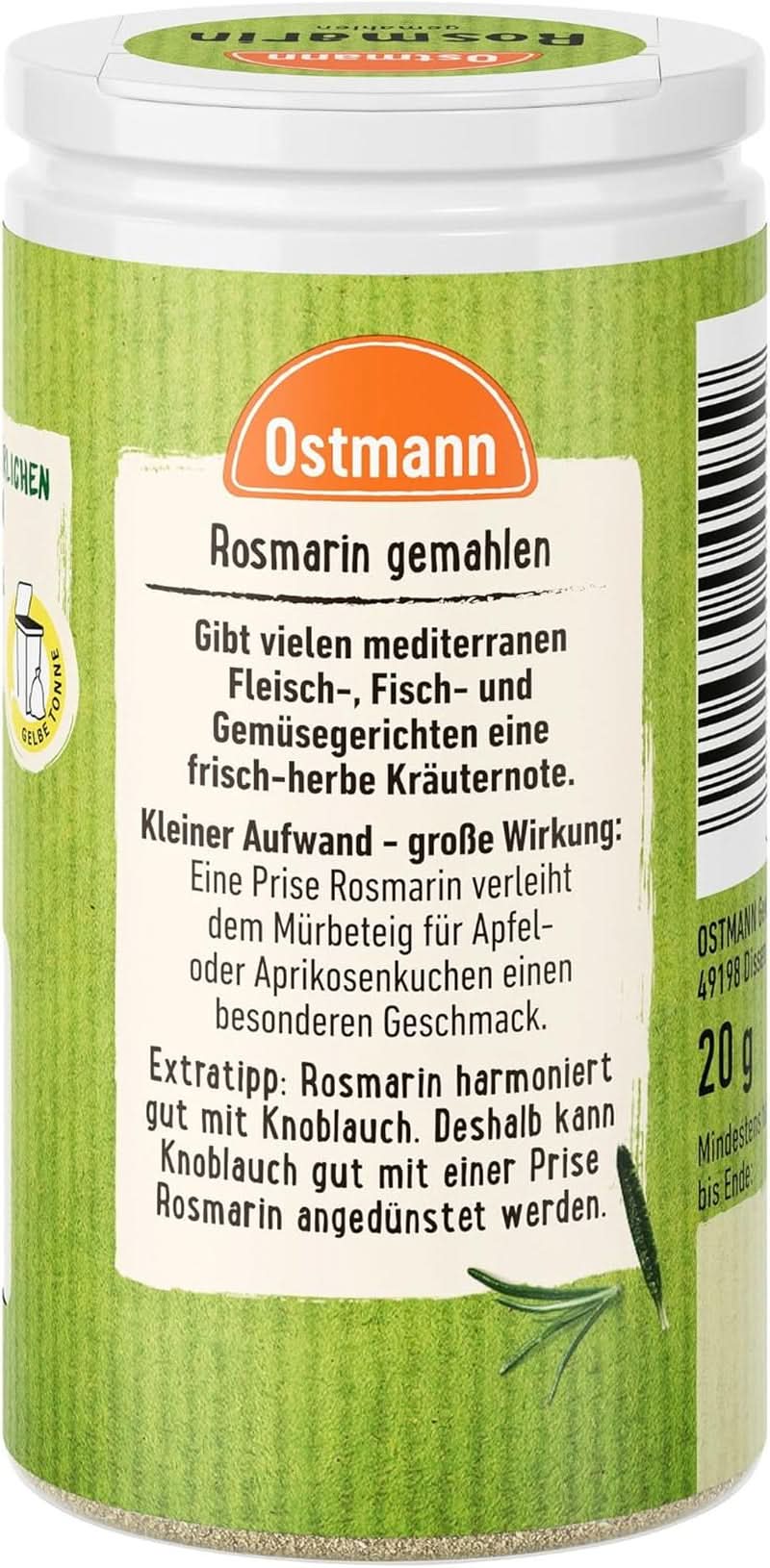 Ostmann - Kværnet rosmarin, 20 gram Condimente Naty Shop