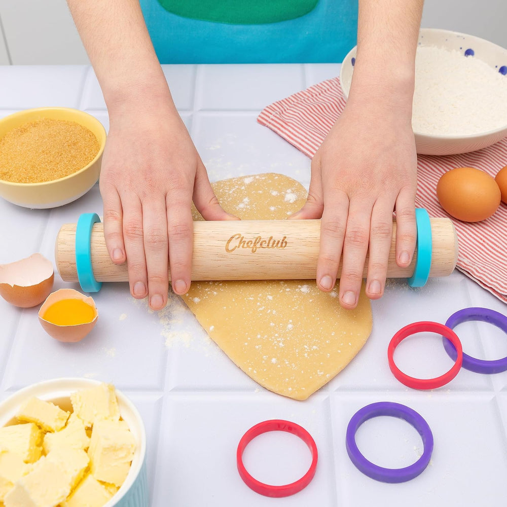 Teigrolle med justerbare ringe