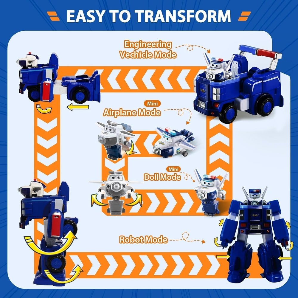 SUPER WINGS - KONVERTIBEL ROBOTKØRETØJ "PAUL'S CRUISER" 18 Cm + 1 FIGUR 5 Cm - Transform-A-Bots legetøjsbil og fly fra den animerede serie - Legetøj til børn over 3 år Actionfigurer Naty Shop