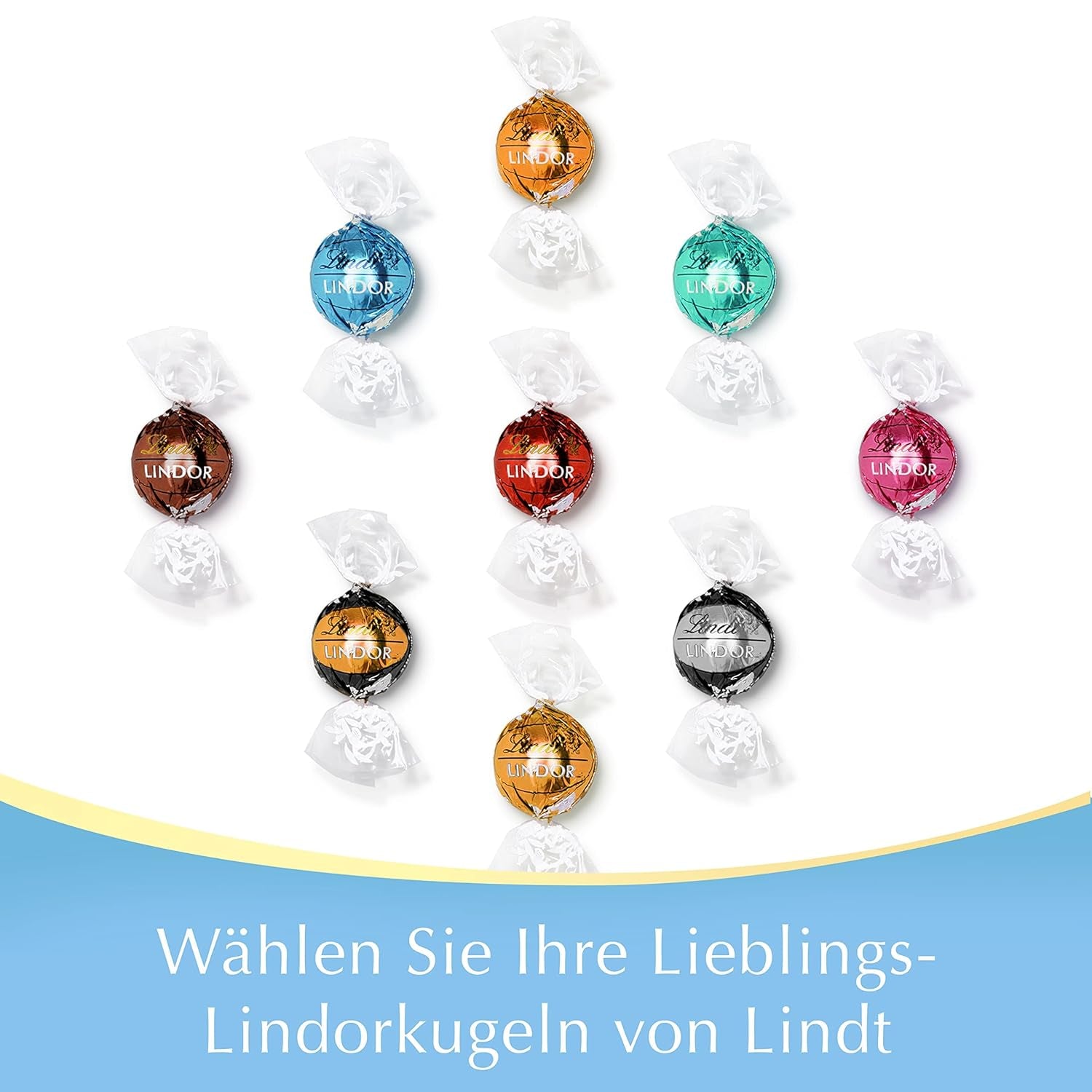 Mix de sfere din ciocolata Lindt LINDOR, 137 grame Bomboane de Ciocolata Naty Shop