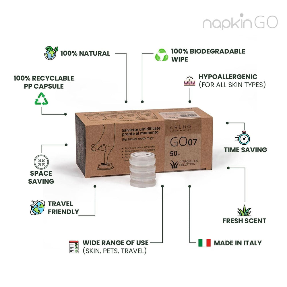 Citronella renseklud med væske 50 stk Baby Wet Wipes Naty Shop