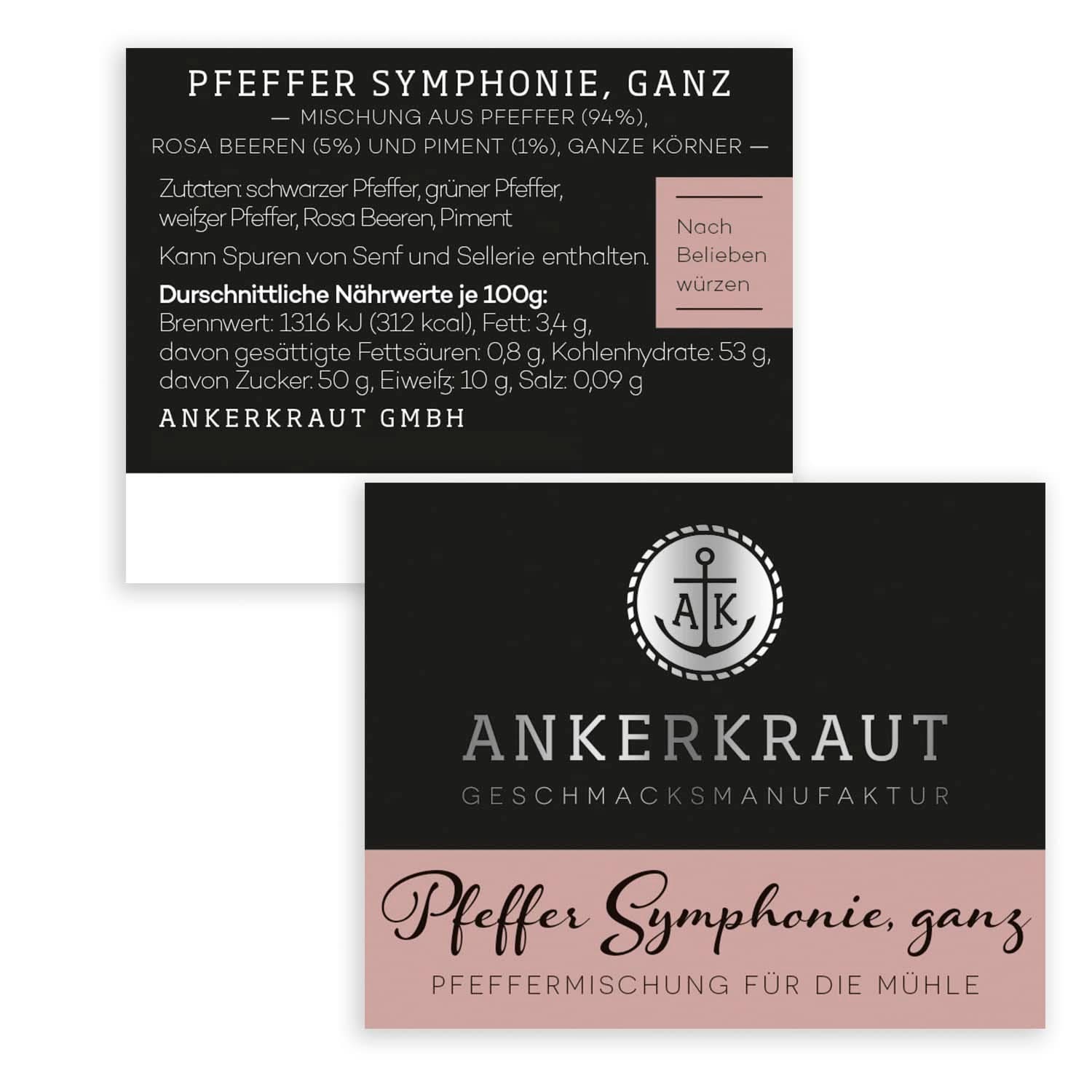 Ankerkraut Symphonie, peberblanding til krydring med aroma og smag, 140 gram Condiments Naty Shop