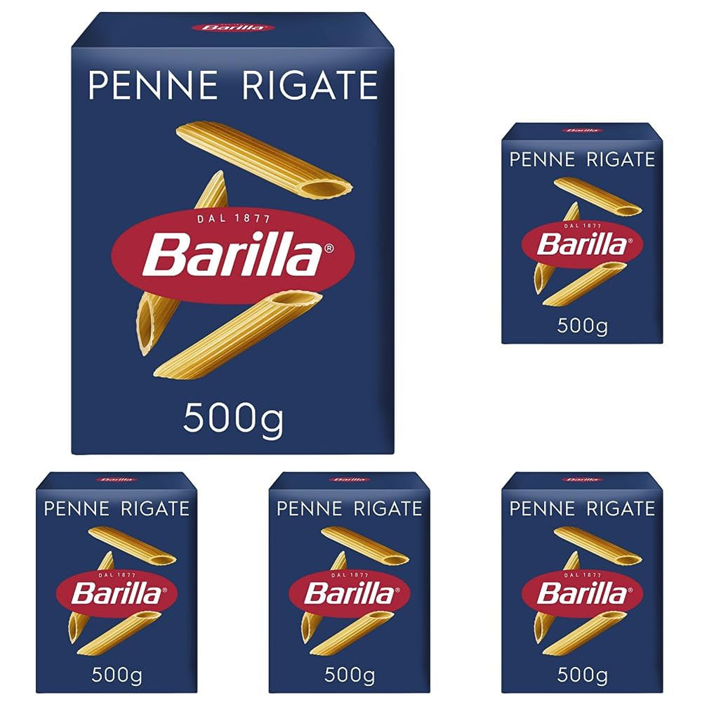 Pasta Barilla Classic Penne Rigate Nr. 73 fra højkvalitets hård hvede, altid al dente (1 x 500 g)
