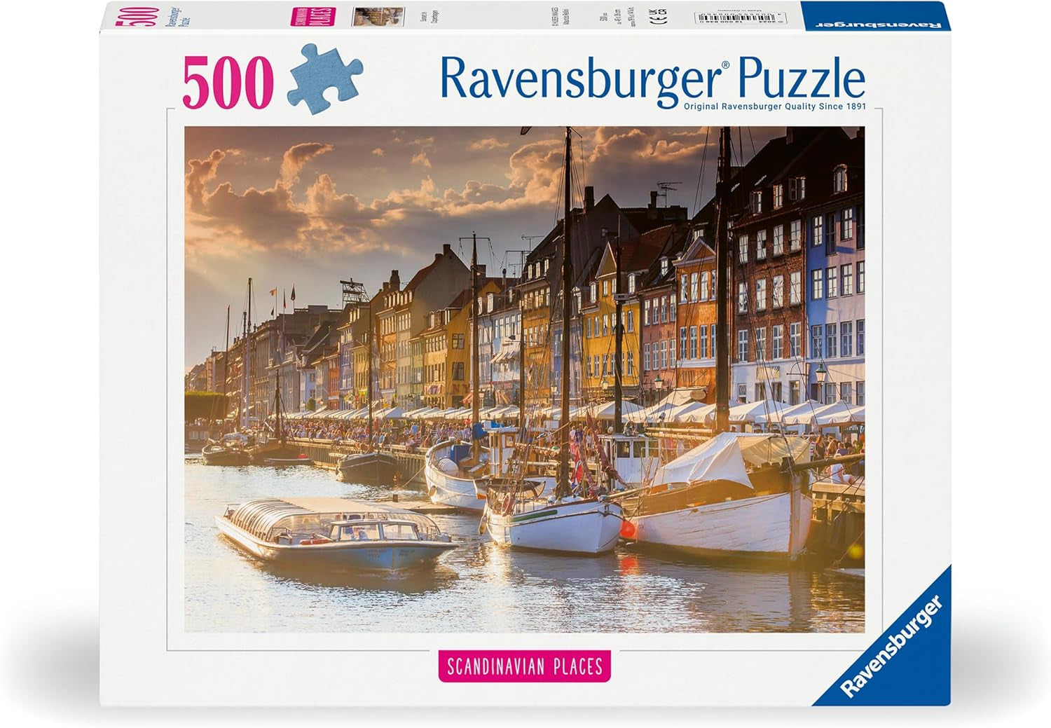 Ravensburger Puslespil 12000846, Skandinaviske steder - Solnedgang i København - 500 brikkers puslespil til voksne og børn over 12 år Puslespil Naty Shop