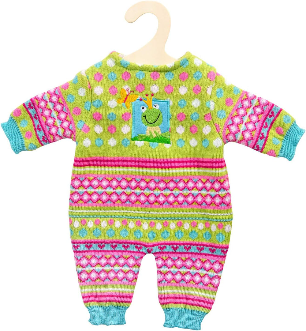 Heless 2666 - Strickstrampler für Puppen, Froschi, Größe 35 - 45 cm