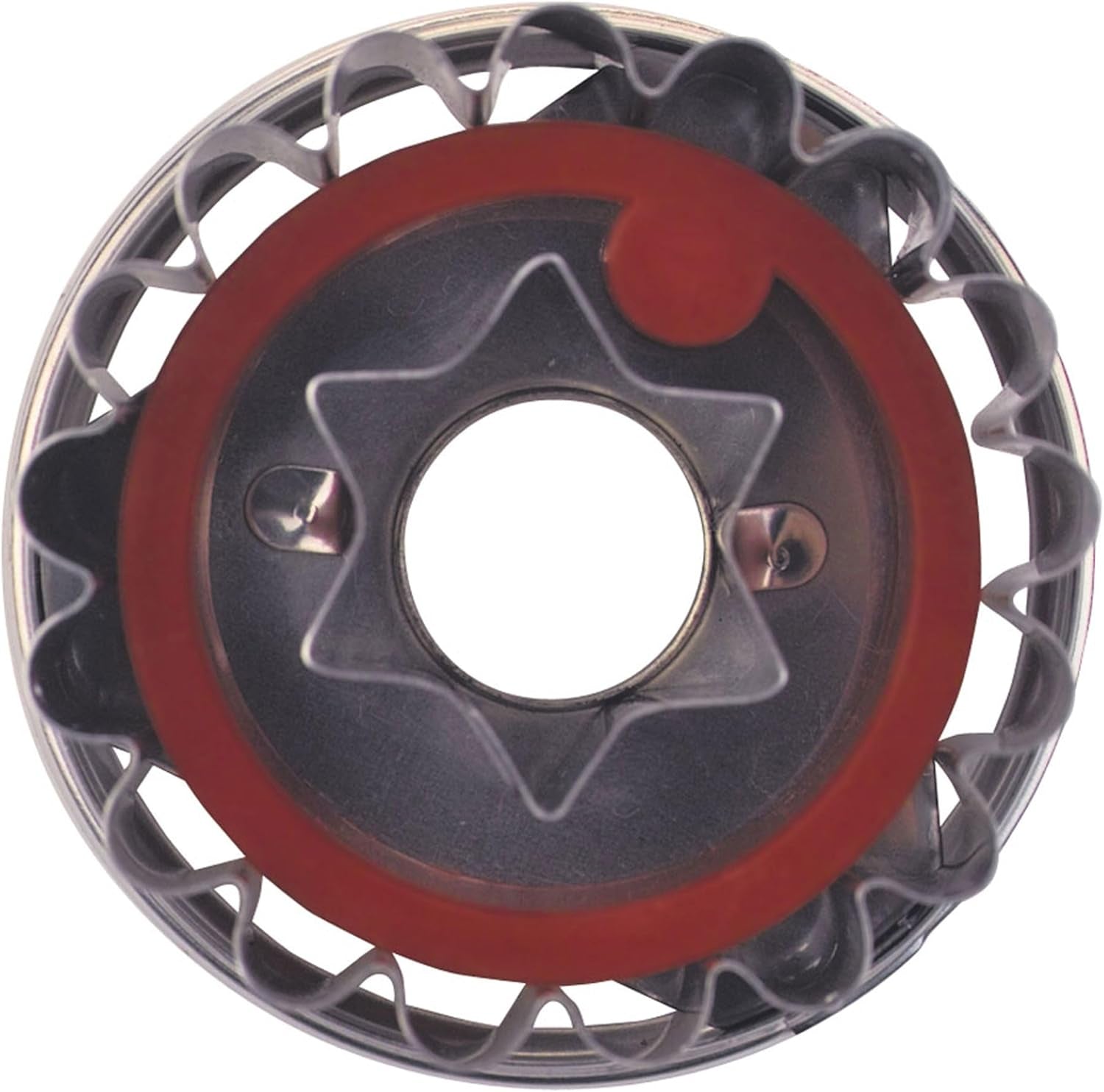 Städter Linzer cu stea ejectoare, oțel inoxidabil, argintiu-roșu, 4,8 x 4,8 x 4,8 cm