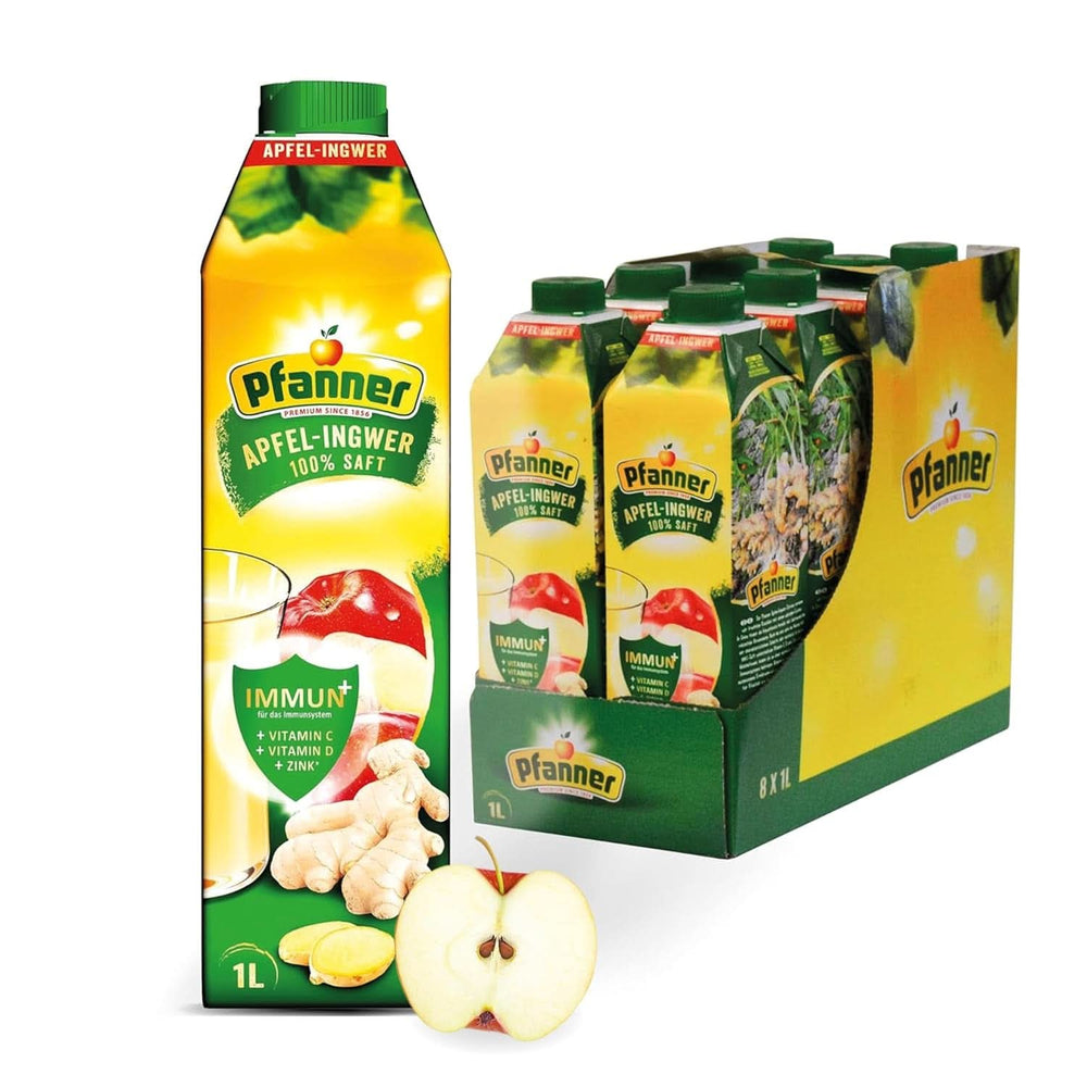 Pfanner Jordbærfrugtnektar (8 X 1 liter) - 30 % frugtindhold - Jordbærdrik