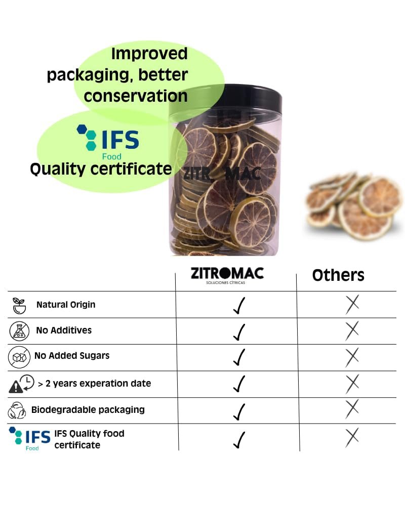 90g felii de lămâie uscată|fructe uscate pentru decorarea cocktailurilor|lămâie uscată ca decor pentru Crăciun, coacere, băuturi, gin, vin fiert, ceai|100% lămâi de calitate naturală fără zahăr Produse deshidratate Naty Shop