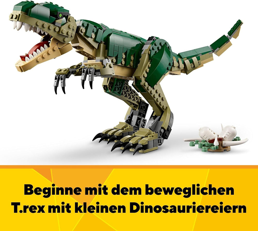 LEGO Creator T.Rex, Dino 3-i-1 Transformable Triceratops eller Pterodactyl, mobil dinosaurmodel til børn, gave til drenge og piger 31151 byggesæt Besuche den LEGO-Store
