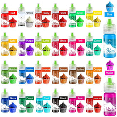 Colorant alimentar gel - 26 de culori coloranți alimentari concentrați în gel pentru decorarea torturilor, copt, fursecuri, macaroane - Colorant alimentar fără zahăr pentru băuturi, decorarea torturilor, slime DIY, ouă de Paște - 6 ml fiecare