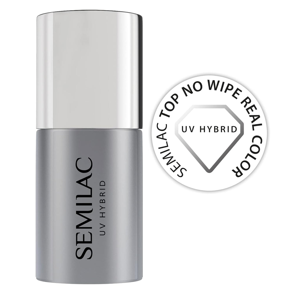 Semilac Top Coat Neglelak 7ml, Innovativ, UV/LED, Hybrid Neglelak, Blank finish, Beskytter, Gennemsigtig