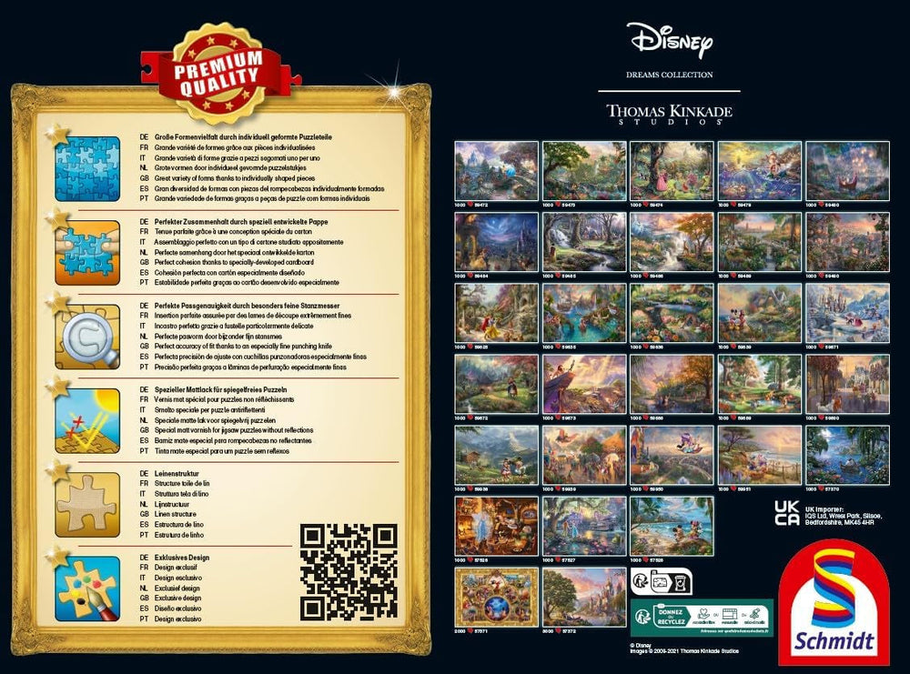 Schmidt Spiele 59671 Thomas Kinkade, Disney, Skønheden og Udyret, Magisk vinteraften, puslespil 1000 brikker Puslespil Naty Shop