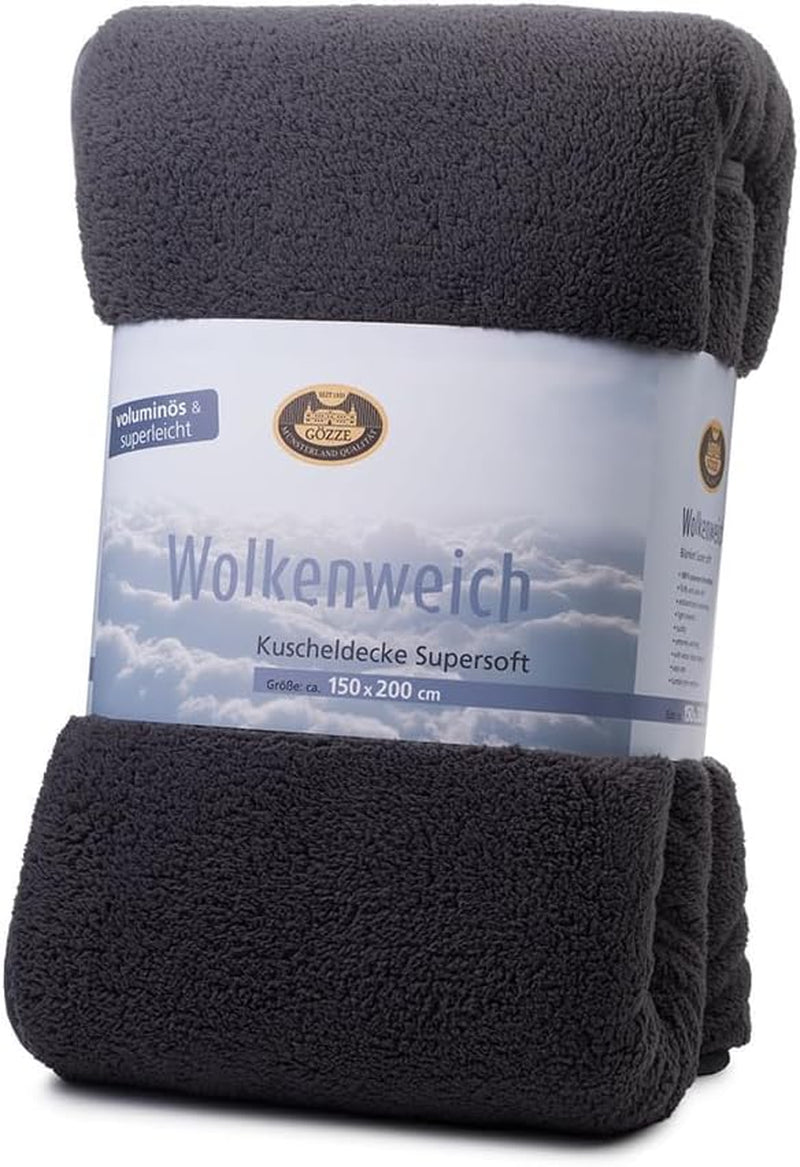 Gözze - Sky blødt kæletæppe, imiteret fåreskind, 100% polyester (mikrofiber), 150 X 200 Cm - Kamel dyner og dyner Naty Shop antracit